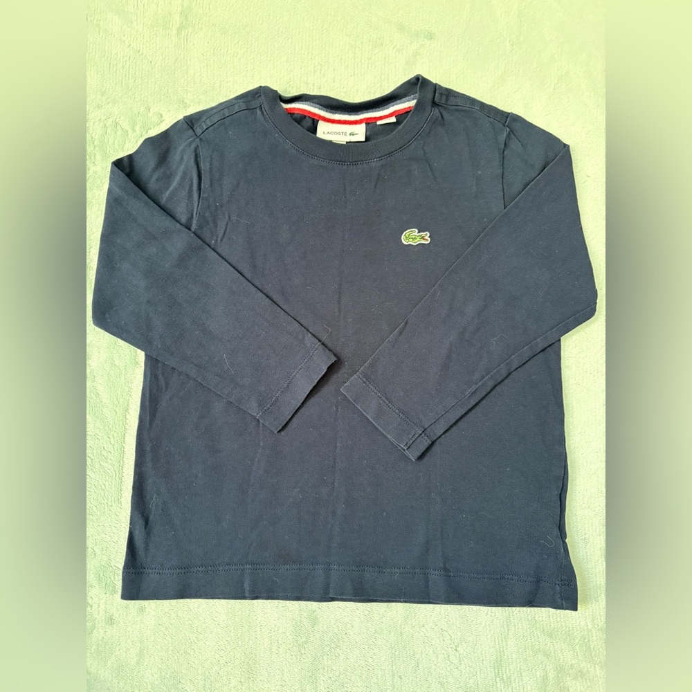 Lacoste Blue Long Sleeve Tee Classic Crew
